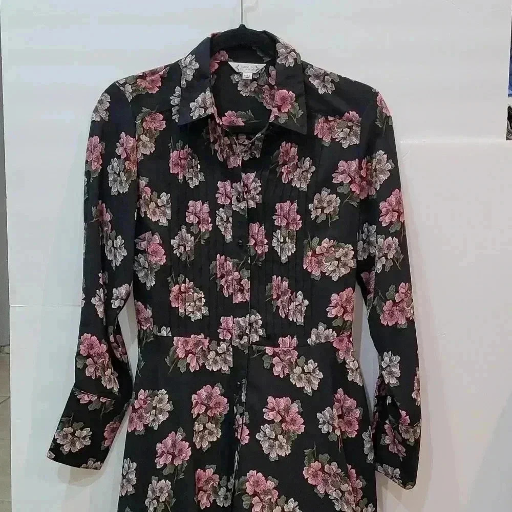 Nanette Lepore Long Sleeves Cocktail Floral Button Down Dress  Size 2